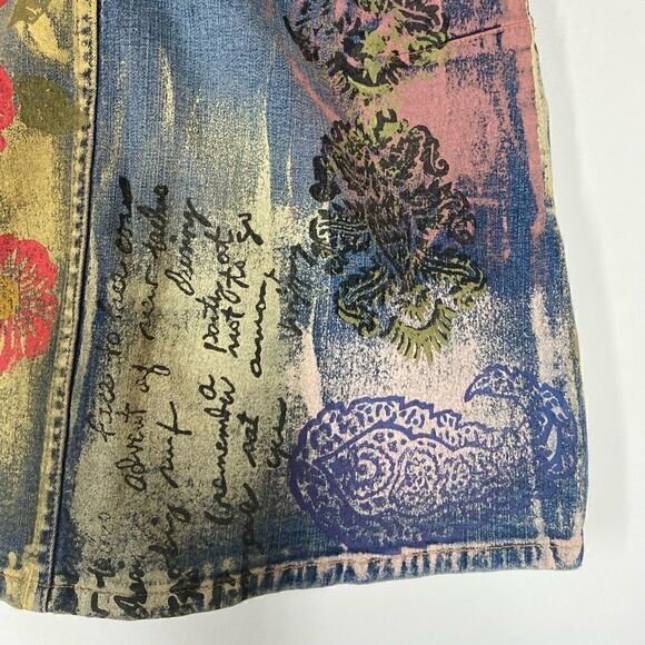 Allen B Hand Painted Denim Skirt - Picture 8 of 15